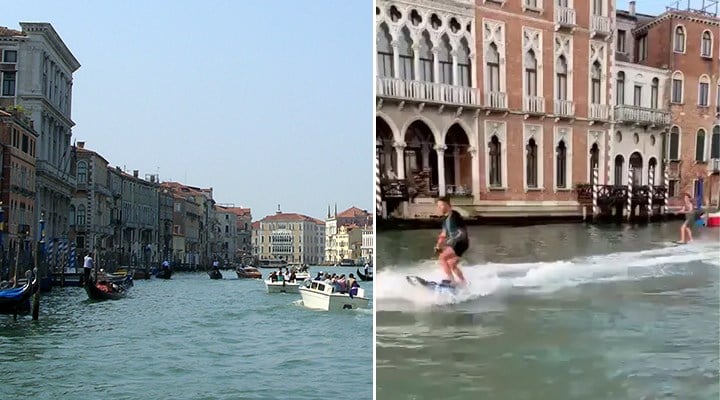 Venedik Belediye Başkanı, Büyük Kanal'da sörf yapanları bulana yemek ısmarlayacak