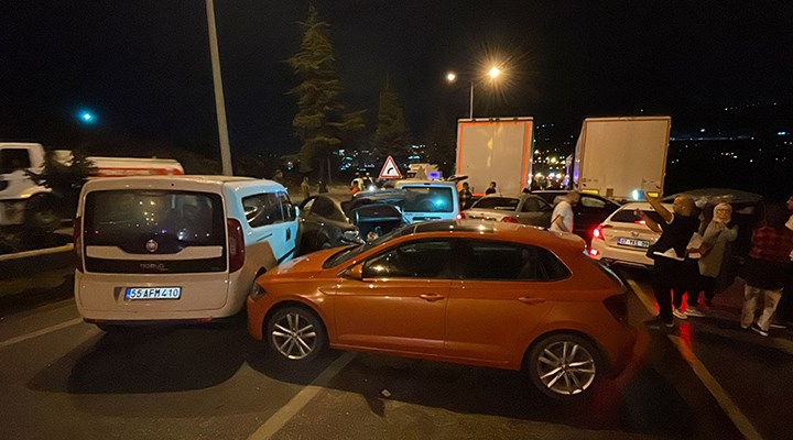 Samsun'da zincirleme trafik kazası: 23 araç birbirine girdi