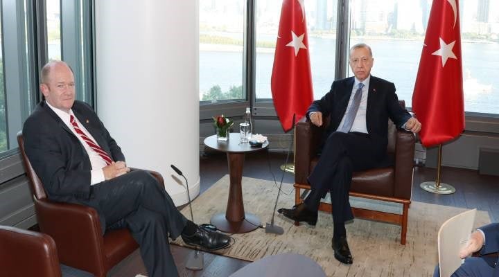 Erdoğan New York'ta ABD'li Senatör Chris Coons ile görüştü
