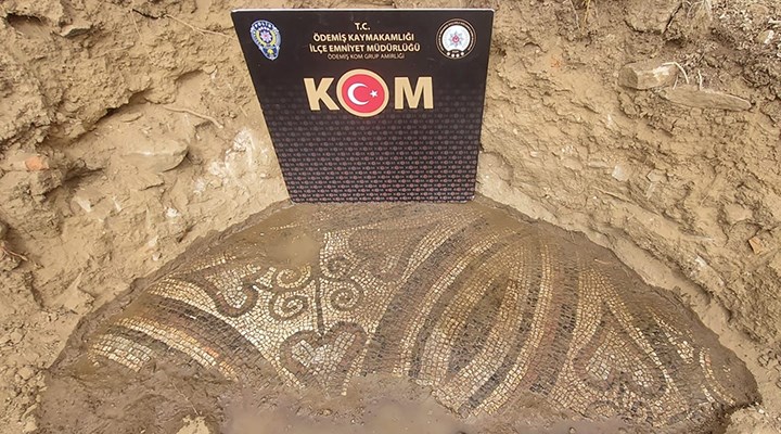 Tarladan 2 bin yıllık mozaik çıktı, 1 kişi gözaltına alındı