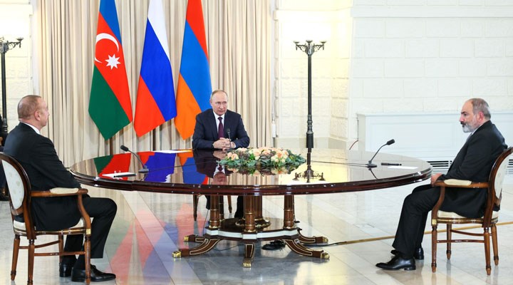 Putin, Aliyev ve Paşinyan'dan üçlü zirve: Ortak bildiri kabul edildi