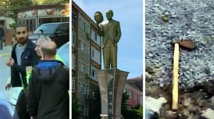 Avcılar'da Atatürk anıtına baltalı saldırı: Saldırgan gözaltına alındı