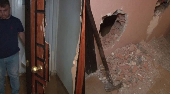 Bağcılar’da bir ev sahibi, kiracısının kapısını ve duvarlarını balyozla kırdı