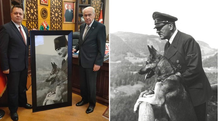 Bahçeli’ye, Hitler’in Atatürk montajlı fotoğrafı hediye edildi