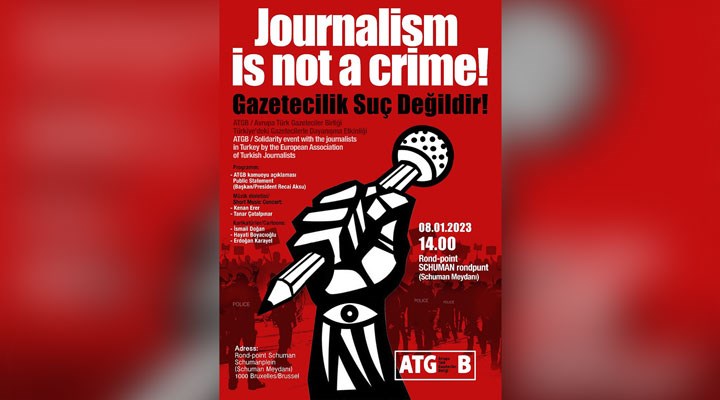 Brüksel’de ‘Gazetecilik suç değildir’ eylemi