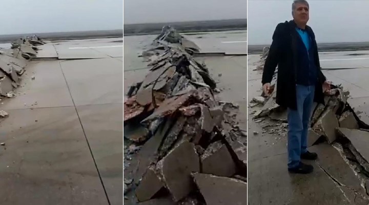 Kurutulan Amik Gölü’ne yapılan Hatay Havalimanı’nın pisti, depremde kırıldı!