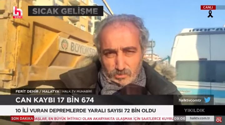 Deprem bölgesinde haber takibi yapan Halk TV muhabiri Ferit Demir: Polis arkamdan tekme attı