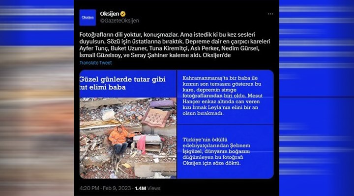 Oksijen'in 'deprem fotoğrafı' yazısı tepki çekti: Gazeteden açıklama geldi