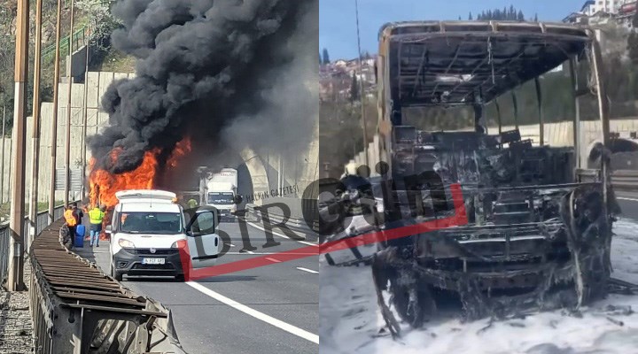 Kocaeli’nde facia kıl payı atlatıldı: 28 ilkokul öğrencisini taşıyan belediyeye ait minibüs yandı!
