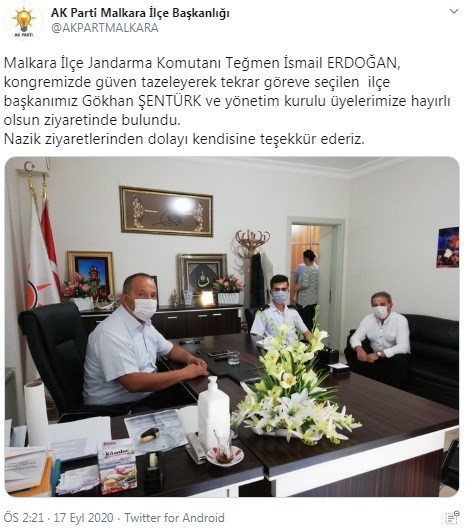 Jandarma komutanından AKP’ye ‘hayırlı olsun’ ziyareti!