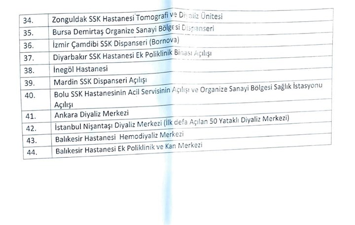 Kemal Kılıçdaroğlu'nun paylaştığı liste