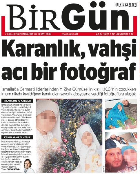 BirGün'ün skandalın detaylarını Türkiye'ye anlattığı 7 Aralık 2022 tarihli birinci sayfası. (Timur Soykan'ın yazısını okumak için tıklayın)