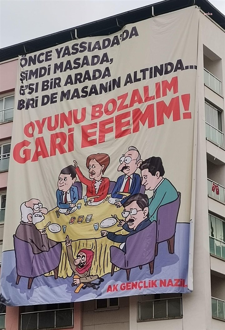 AKP Nazilli Gençlik Kolları tarafından asılan pankart 