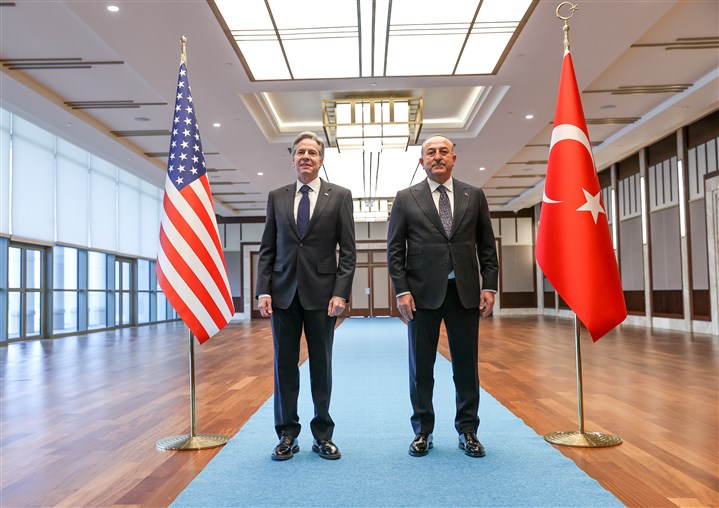 Çavuşoğlu ve Blinken Cumhurbaşkanlığı Külliyesi'nde bir araya geldi / AA