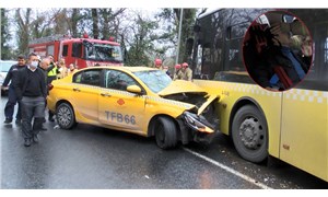 Sarıyer'de taksi ve İETT otobüsü çarpıştı
