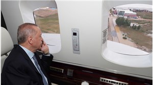 Erdoğan, selden etkilenen Akyurt ilçesine helikopterden baktı