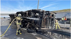 Kuzey Marmara otoyolunda kaza: Tır sürücüsü yanarak hayatını kaybetti