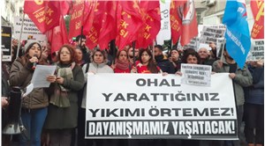İzmirde OHAL protestosu: OHAL yarattığınız yıkımı örtemez