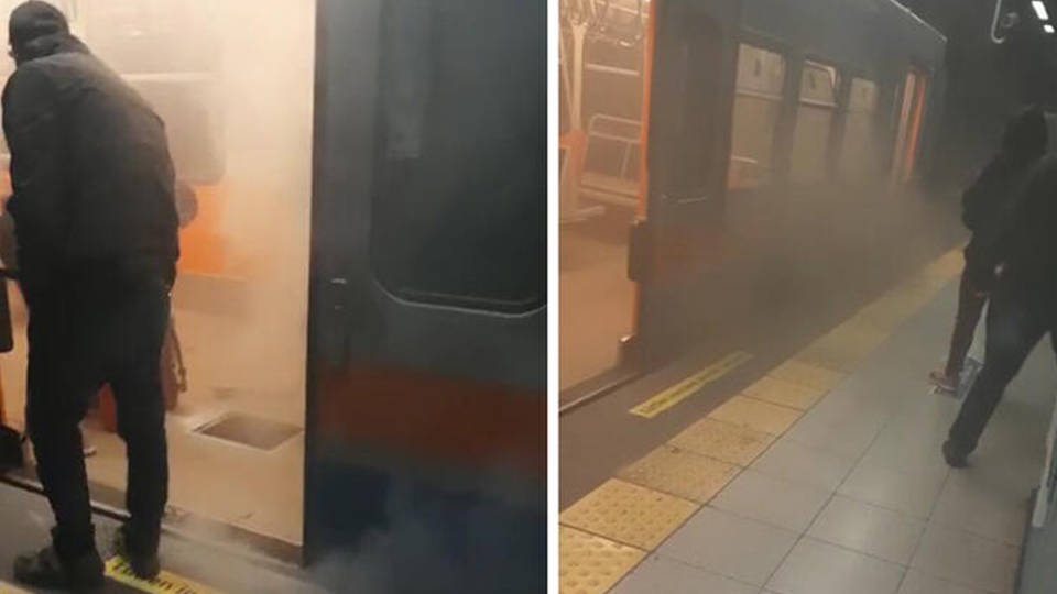 Metroda dumanlar yükseldi, acil durum anonsları yapıldı