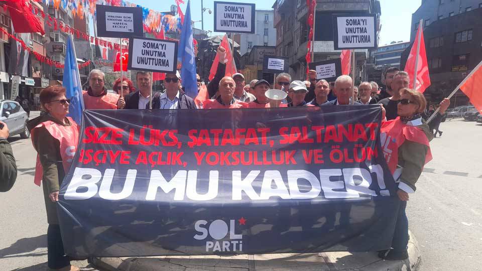 SOL Parti Zonguldak İl Yönetimi, Soma'da katledilen 301 madenciyi andı