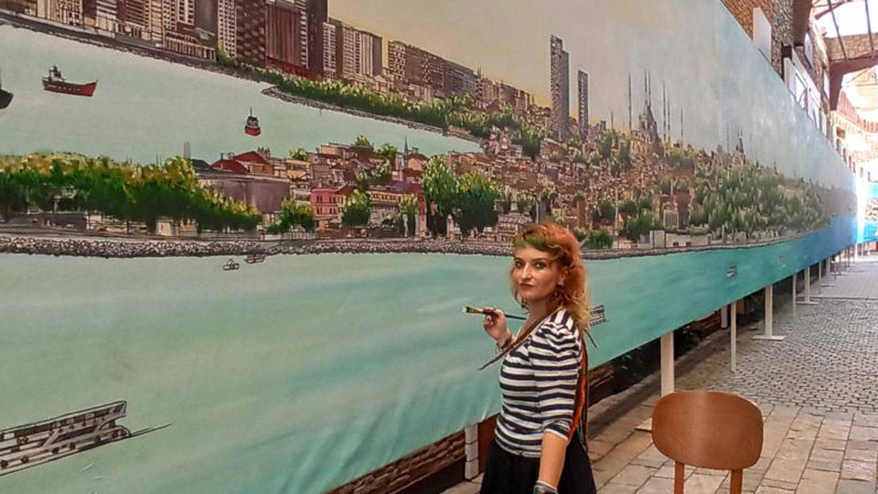 Ressam Alev Özas, İstanbul tablosunu 28 Ekim'de tamamlıyor: Guinnes Rekorlar Kitabı’na geçecek