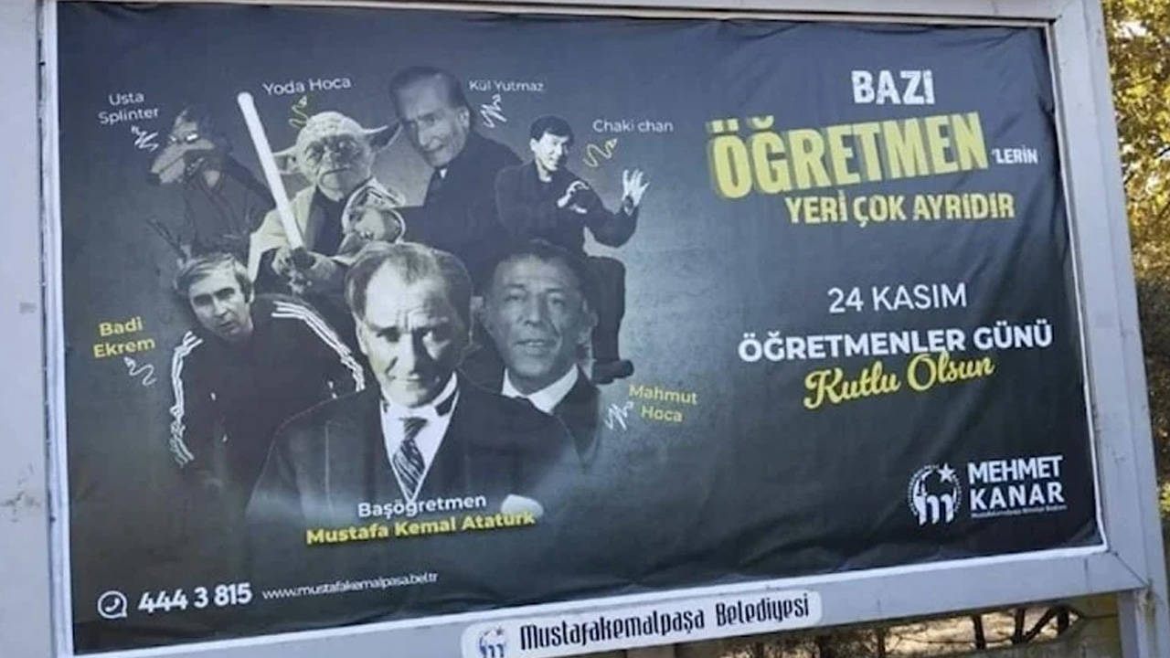 AKP’li belediyenin Öğretmenler Günü afişi tepki çekti