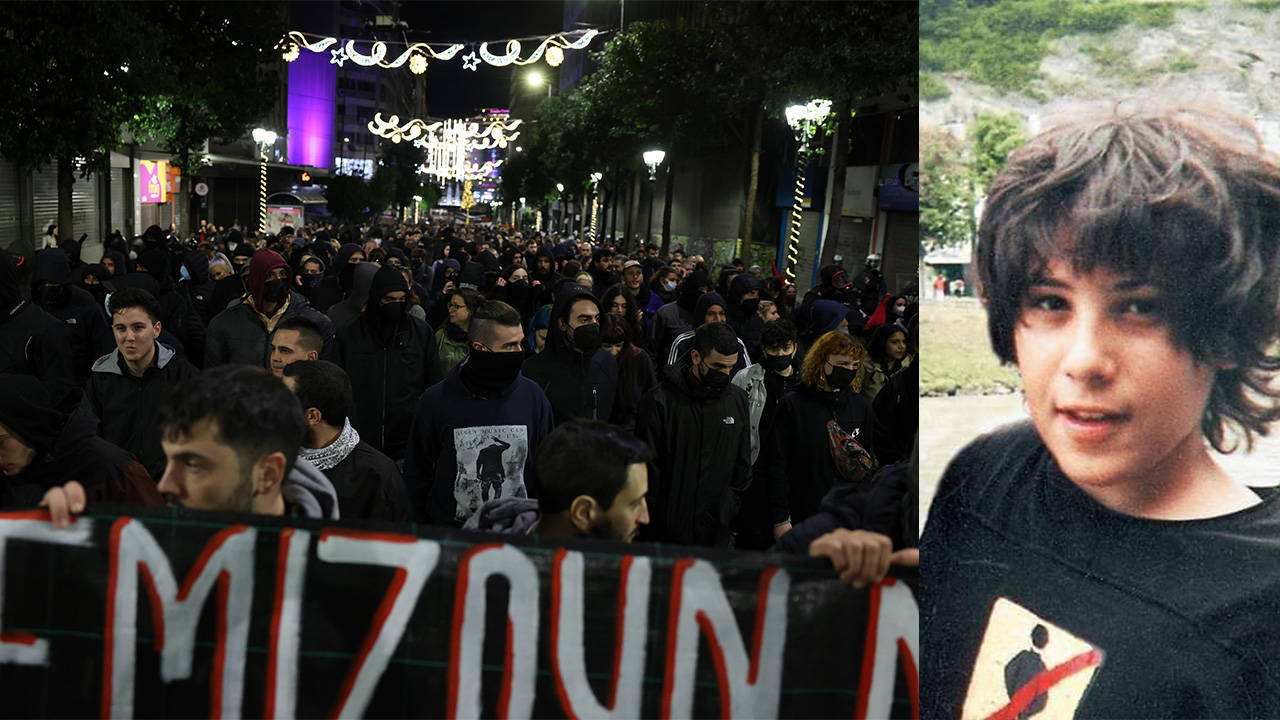 On binler, Atina'da Alexis için yürüdü