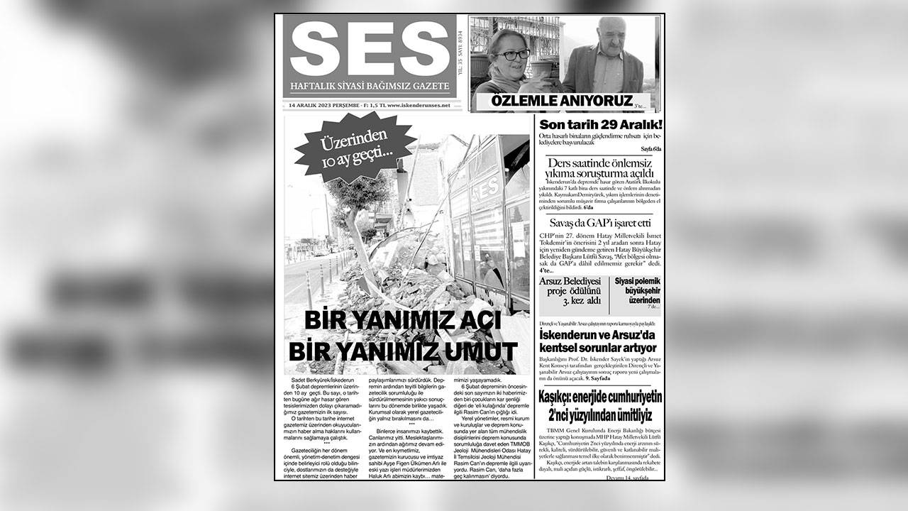 Ses Gazetesi, depremden sonra ilk baskısını yaptı