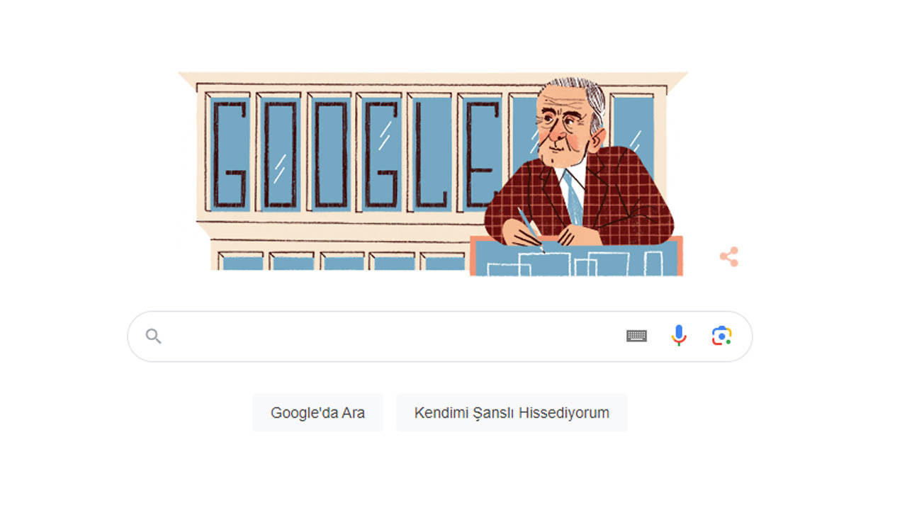 Google'dan mimar Hakkı Eldem'in doğum gününe özel "doodle"
