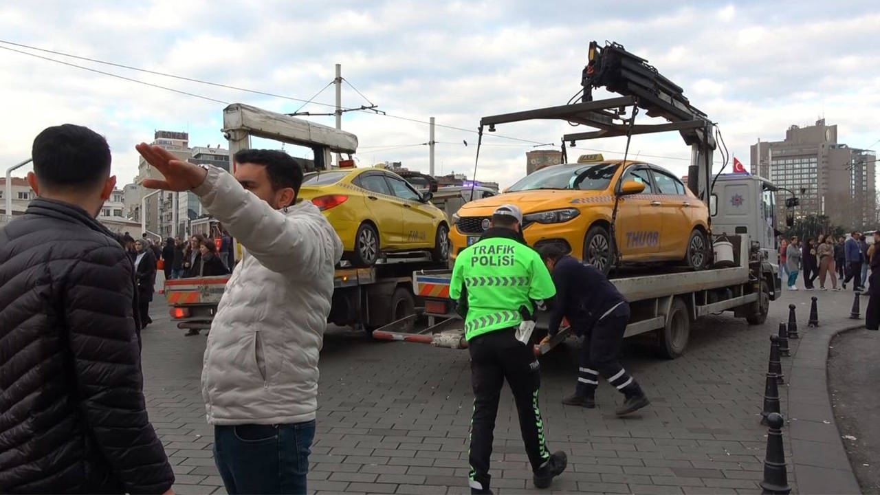 Taksim'de yılın ilk ticari taksi denetimi yapıldı: 5 sürücüye 32 bin TL ceza