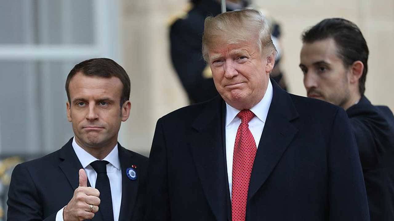 Donald Trump, Macron'un konuşmasını taklit etti
