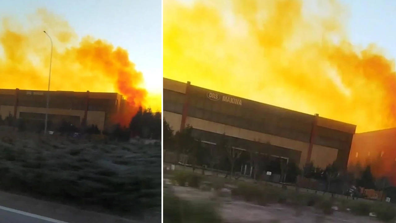 Kocaeli'de kimyasal sızıntı alarmı: Gökyüzünü turuncu duman kapladı