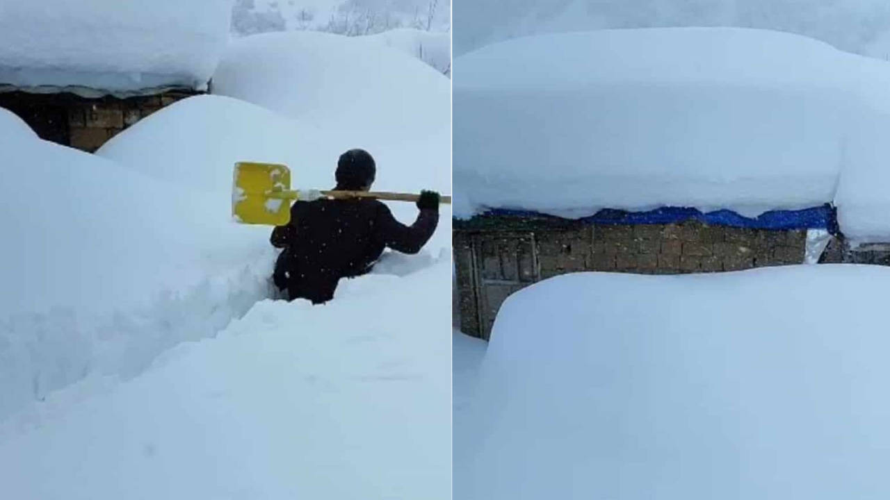 Şemdinli'de kar kalınlığı 2,5 metreyi aştı: Ulaşım 'tünellerle' sağlanıyor