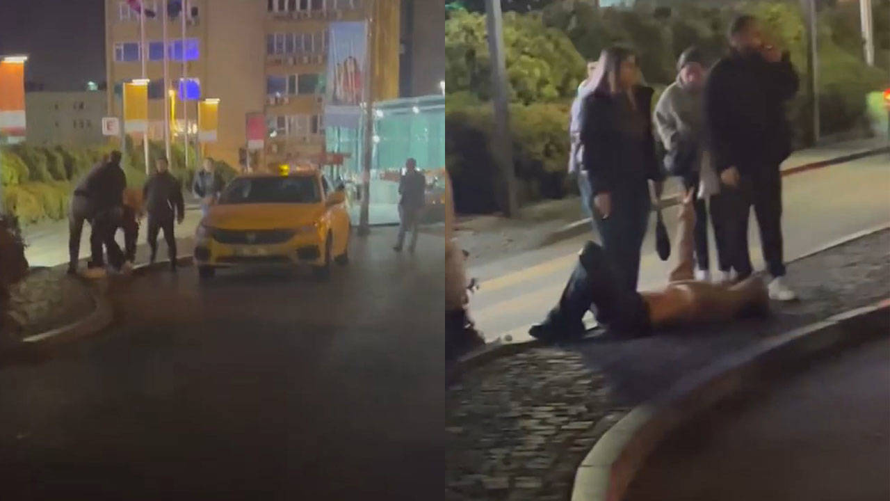 İstanbul'da erkek şiddeti: Taksi şoförü tartıştığı kadını sokak ortasında darbetti