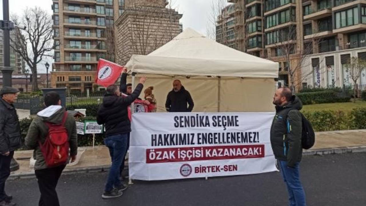 İşçiler, Özak Holding önüne çadır kurdu