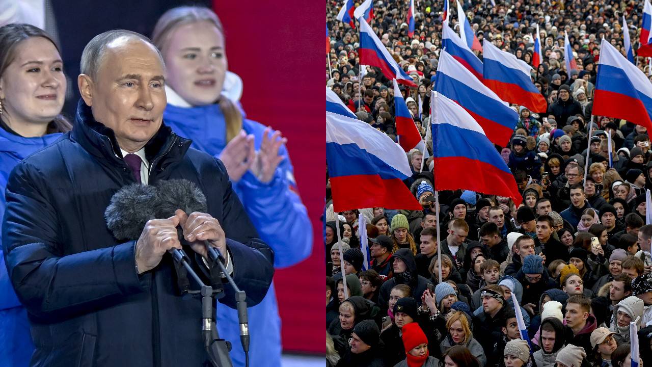 Yeniden devlet başkanı seçilen Vladimir Putin, zaferini Kızıl Meydan'da kutladı