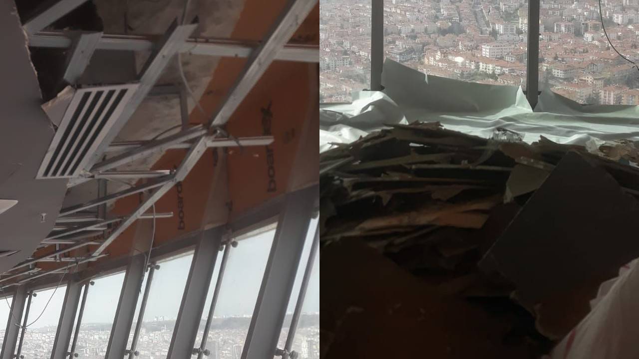 Erdoğan ve Altınok'un geçen hafta açtığı kulenin son durumu kameralara yansıdı